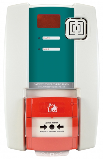 Battery powered fire alarm unit. Crdits : 