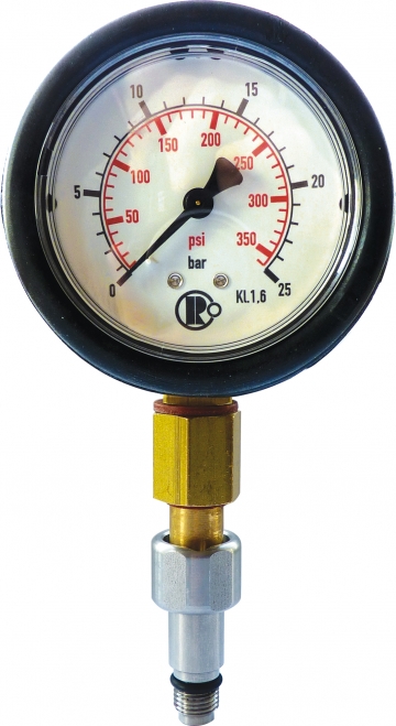 Testing manometer – M10 threaded coupling. Crdits : 