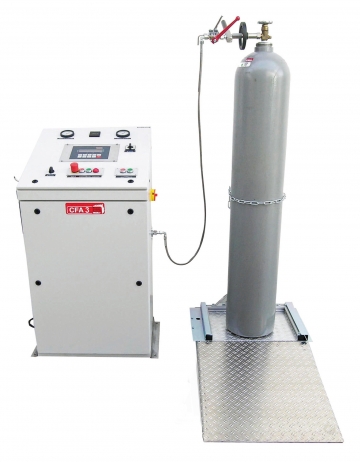 CFA 3D – CO2 filling station with digital floor scales. Crdits : 