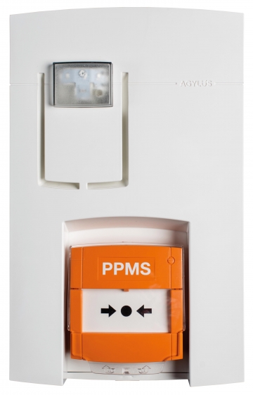 Wireless emergency alarm unit - AGYLUS. Crdits : ©myfiresafetyproducts.com 2021
